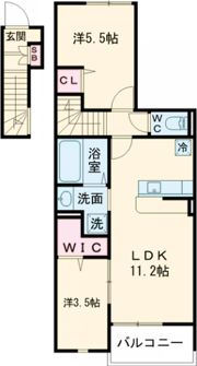 レガリア陣原Aの間取り画像