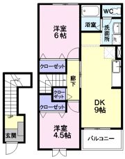 エレガンテ 稲荷の間取り画像