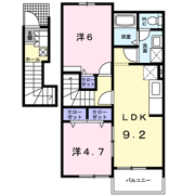 グラースメゾン泗水Bの間取り画像