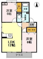 カムール高畑 Aの間取り画像
