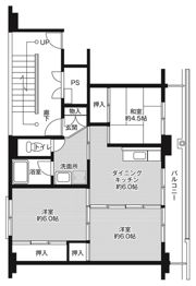 ビレッジハウス北常盤台2号棟の間取り画像