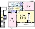 エルカーサ・桜木Aの間取り画像