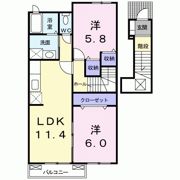 サンシャインヒルズBの間取り画像