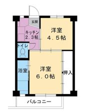 ビレッジハウス安倍2号棟の間取り画像
