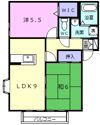 ハイツ ジュ，エイユーⅡ A棟の間取り画像
