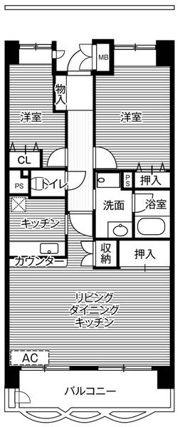 ビレッジハウス東松山タワー2号棟の間取り画像