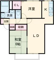 ハイツ ジュ，エイユーⅡ A棟の間取り画像