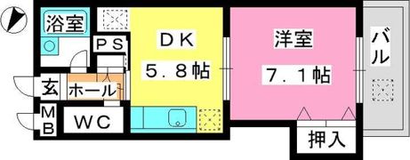 ジュネス東大利の間取り画像