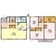 田尻栃谷H戸建D-roomの間取り画像