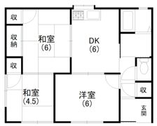 楊子町貸家 Cの間取り画像
