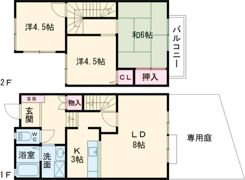 タウンハウス伊川谷8Bの間取り画像