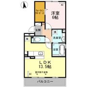 オーベル向中野 Bの間取り画像