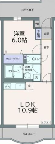 フィールドコート クレア Cの間取り画像