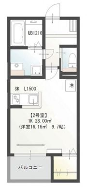 Lien広中新開の間取り画像