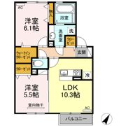 ヴィラージュ月出 B棟の間取り画像