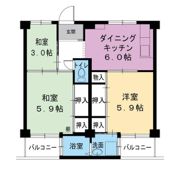 ビレッジハウス紀三井寺4号棟の間取り画像
