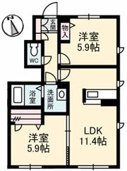 シャーメゾン南町 A棟の間取り画像