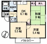 タウンヒルズDOI A棟の間取り画像