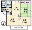 タウンヒルズDOI A棟の間取り画像