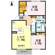 グランユニティー B棟の間取り画像