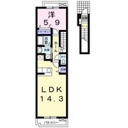 プリムローズ谷川Bの間取り画像