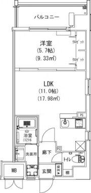 コンフォート東白島の間取り画像