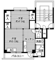 ビレッジハウス美園Ⅱ6号棟の間取り画像