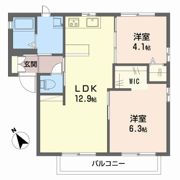 ツインコーポ三宅 B棟の間取り画像
