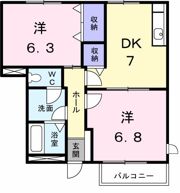 グリーンダイヤ村瀬 B棟の間取り画像