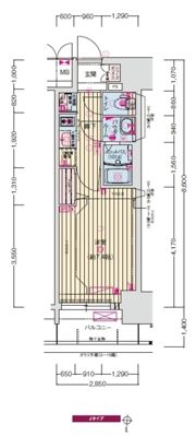 プレサンス ジェネ 新栄町駅前 葵の間取り画像