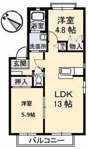 コスモス川棚 B棟の間取り画像