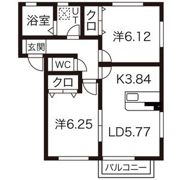 カンパーニュ 弐番館の間取り画像