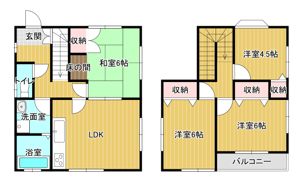 長田貸家の間取り画像
