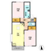 セジュール御堂の上 Aの間取り画像