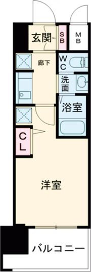 エステムコート神戸ハーバーランド前Ⅶレーベルの間取り画像
