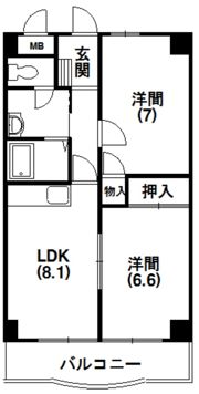 半田山ハイツA棟の間取り画像