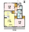 エルミタージュ Cの間取り画像