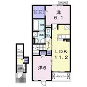 グランツ南新町 Bの間取り画像
