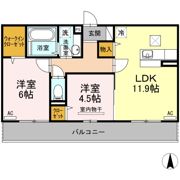 エスポアール・タカムラⅢ B棟の間取り画像