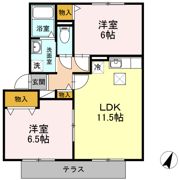 パルティール谷田 Bの間取り画像