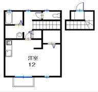 クレールベルヴィル立花Bの間取り画像