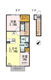 ラシーヌYugawa B棟の間取り画像
