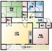 関屋あしびハイツ4棟の間取り画像