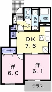 グランソレイユBの間取り画像