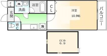 フジパレス津久野Ⅱ番館の間取り画像