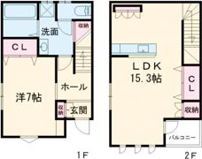 西矢倉テラスハウスの間取り画像