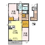 プレジール阪奈の間取り画像