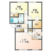 Chou Chou北郷87(シュシュキタゴウハチナナ)の間取り画像