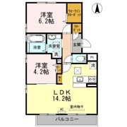 ウィルコート小郡三軒屋町 B棟の間取り画像