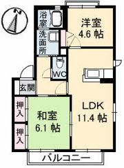 バリュージュK B棟の間取り画像